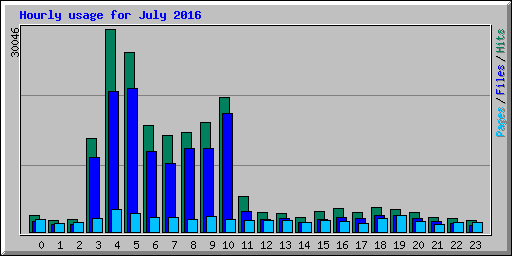 Hourly usage for July 2016