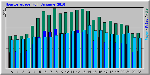 Hourly usage for January 2018