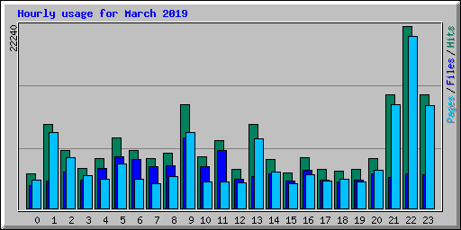 Hourly usage for March 2019