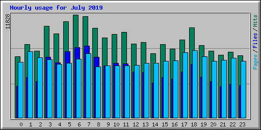 Hourly usage for July 2019