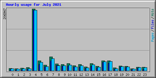 Hourly usage for July 2021