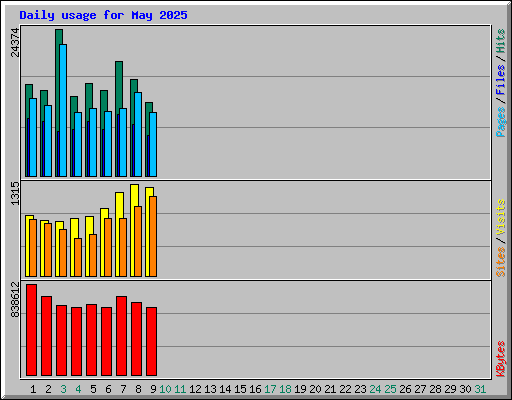 Daily usage for May 2025