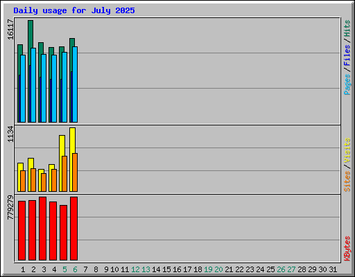 Daily usage for July 2025
