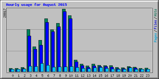 Hourly usage for August 2015