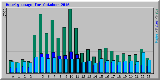 Hourly usage for October 2016