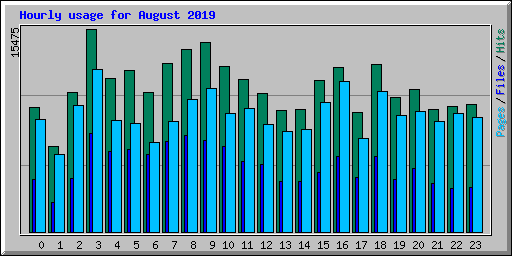 Hourly usage for August 2019