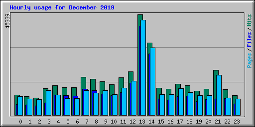 Hourly usage for December 2019