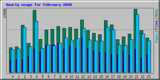 Hourly usage for February 2020