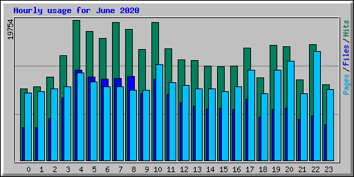 Hourly usage for June 2020