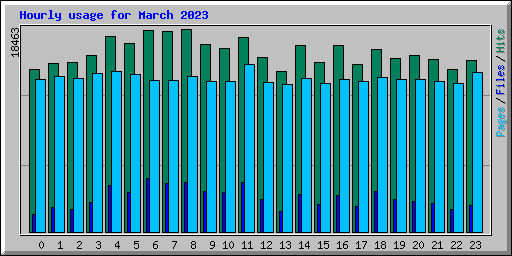 Hourly usage for March 2023