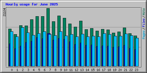 Hourly usage for June 2025